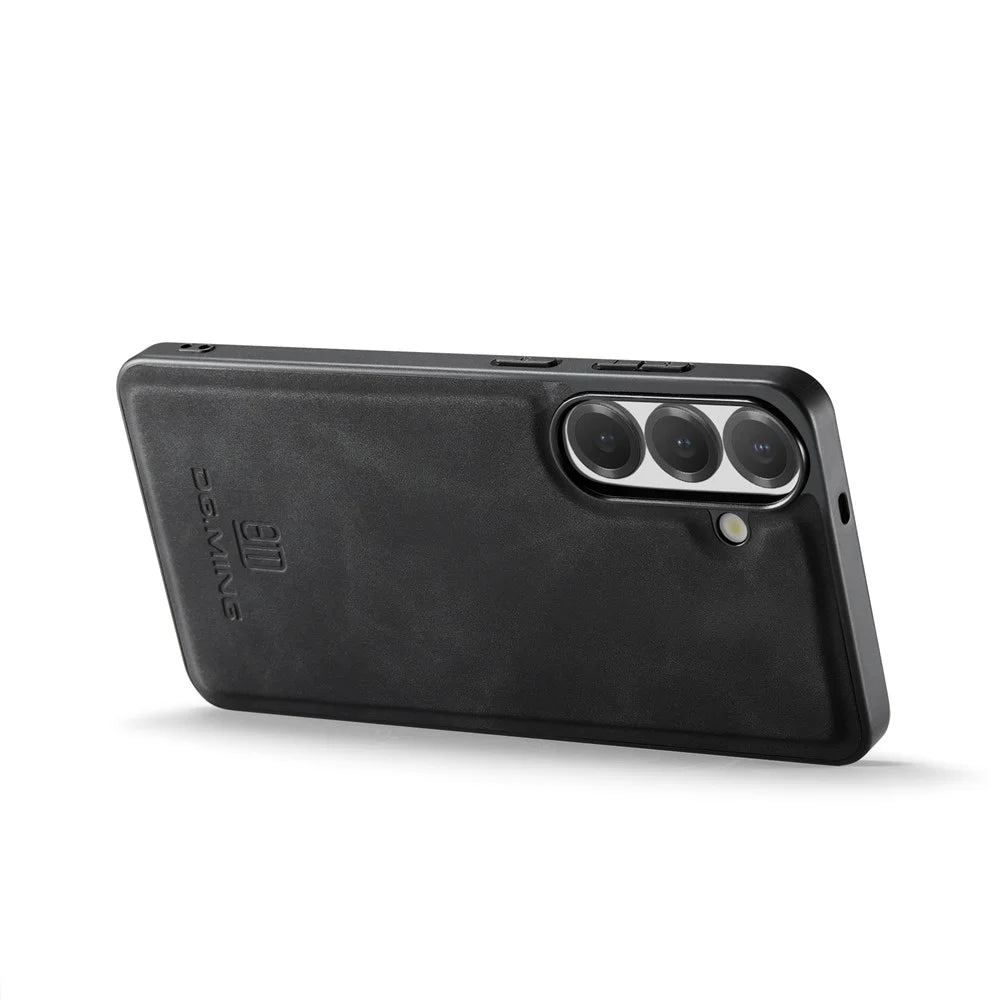 DG.MING For Samsung Galaxy A24 4G (162.1mm) Case PU Leather Covered PC + TPU Hybrid Phone Shell - Black - 5