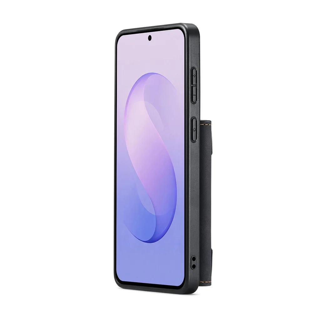 DG.MING M2 Series for Samsung Galaxy A24 4G (162.1mm) Magnetic Case PU + PC + TPU Phone Cover Detachable Wallet Kickstand - Black - 3