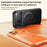 For iPhone 18 Pro Max / 17 Pro Max Case Rotating Magnetic Kickstand Leather + PC + TPU Dot Matrix Anti-slip Phone Cover - Orange - 4
