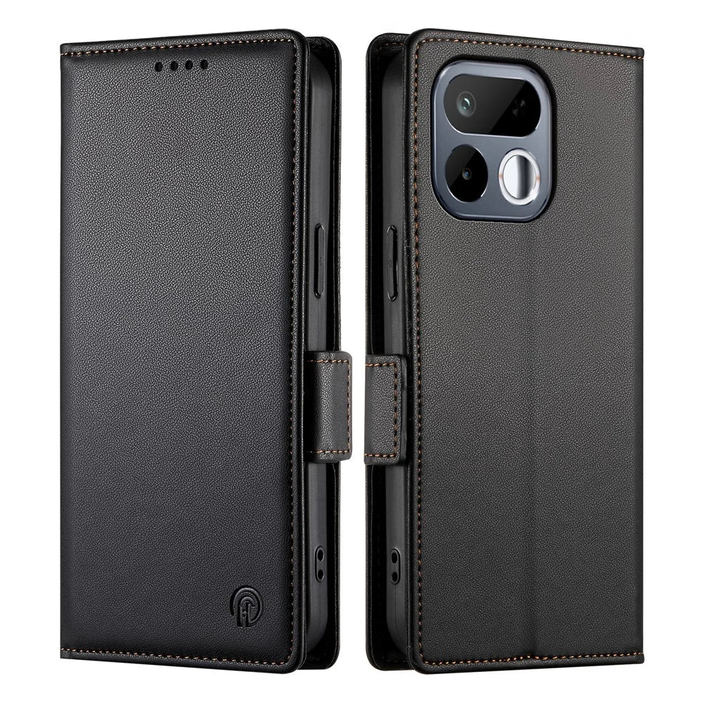 For Realme 16T 5G Stand Case PU Leather Wallet Phone Cover - Black - 1