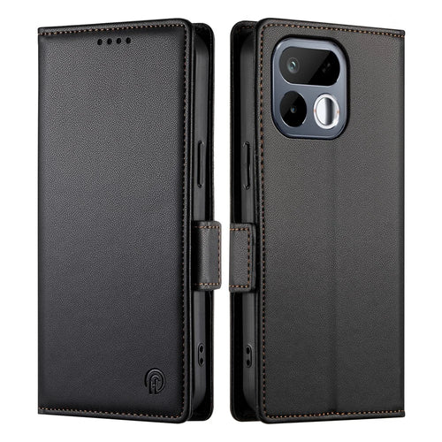 For Realme 16T 5G Stand Case PU Leather Wallet Phone Cover - Black - 1