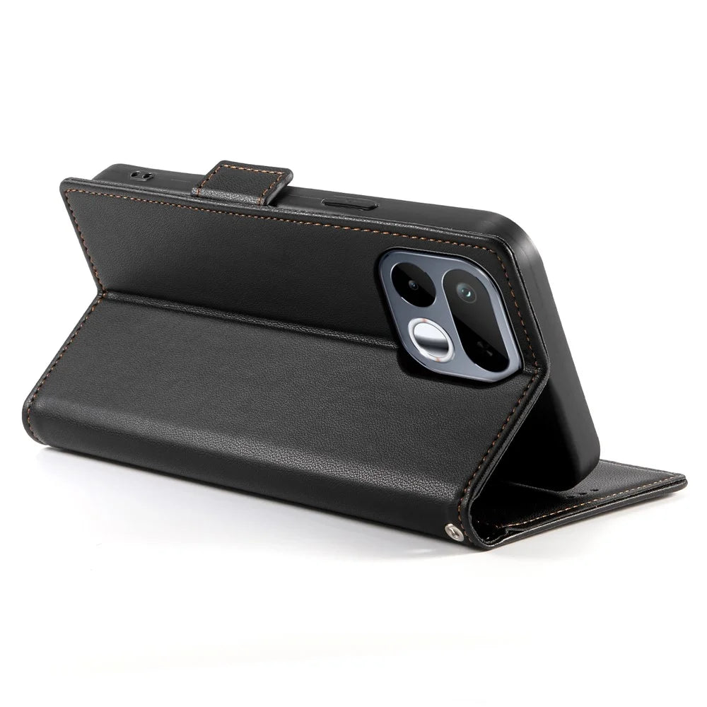 For Realme 16T 5G Stand Case PU Leather Wallet Phone Cover - Black - 3