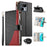 For Realme 16T 5G Leather Case Zipper Wallet Color Splicing Flip Phone Cover with Straps - Black - 1