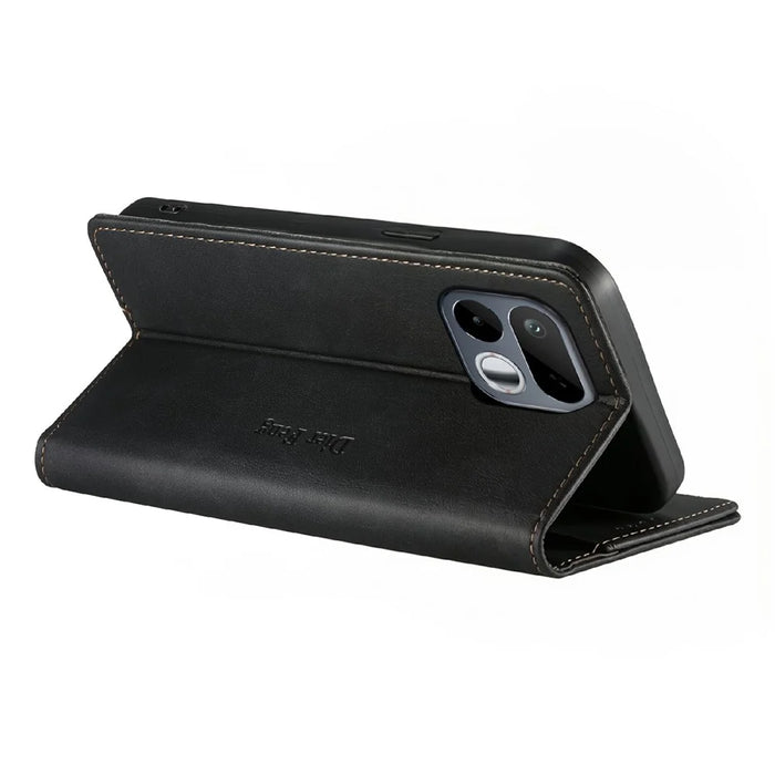 DIERFENG DF-019 for Realme 16T 5G Leather Wallet Case Magnetic Flip Cover with Card Slots RFID Blocking - Black - 4