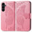 For Samsung Galaxy S26 FE Case with Strap Butterfly Pattern PU Leather Wallet Phone Cover - Pink - 1