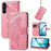 For Samsung Galaxy S26 FE Case with Strap Butterfly Pattern PU Leather Wallet Phone Cover - Pink - 4