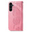 For Samsung Galaxy S26 FE Case with Strap Butterfly Pattern PU Leather Wallet Phone Cover - Pink - 6