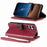 For Samsung Galaxy S26 FE Case Color Splicing TPU PU Leather Flip Shockproof Phone Cover with Wrist Strap - Red - 3