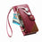 For Samsung Galaxy S26 FE Case Color Splicing TPU PU Leather Flip Shockproof Phone Cover with Wrist Strap - Red - 4