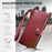 For Samsung Galaxy S26 FE Case Color Splicing TPU PU Leather Flip Shockproof Phone Cover with Wrist Strap - Red - 6