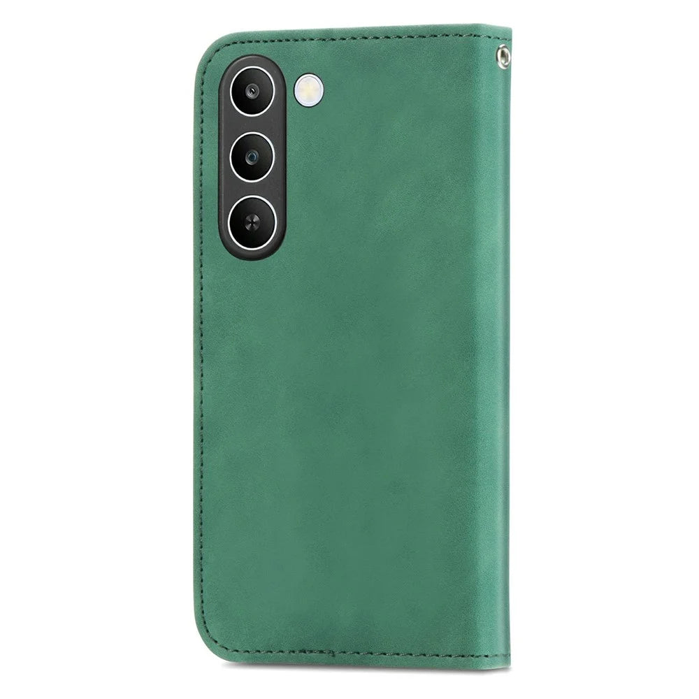 For Realme C83 5G Leather Case with Card Holder Magnetic Absorption Phone Cover - Green - 6