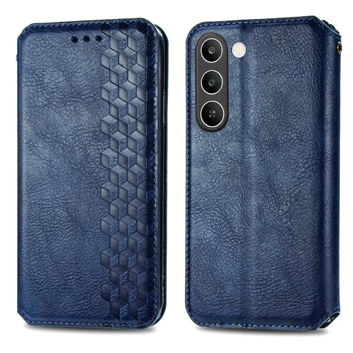For Realme C83 5G Case Rhombus Imprint PU Leather Wallet Phone Cover - Blue - 1