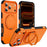 For iPhone 18 Pro / 17 Pro Magnetic Case Ring Holder Kickstand PC + TPU Shockproof Phone Cover - Orange - 1