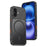 For iPhone 16 Magnetic Case Heat Dissipation Snap-On Metal + PC Phone Cover - Titanium Black - 1
