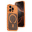 For iPhone 16 Pro Magnetic Case Heat Dissipation Snap-On Metal + PC Phone Cover - Titanium Orange - 1
