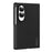 For Samsung Galaxy Z Fold8 Case Wood Texture PU Leather Coated PC TPU Phone Cover - Black - 1
