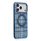 For iPhone 18 Pro / 17 Pro Case with Rotating Magnetic Kickstand Houndstooth Fabric + PC + TPU Phone Cover - Blue - 1