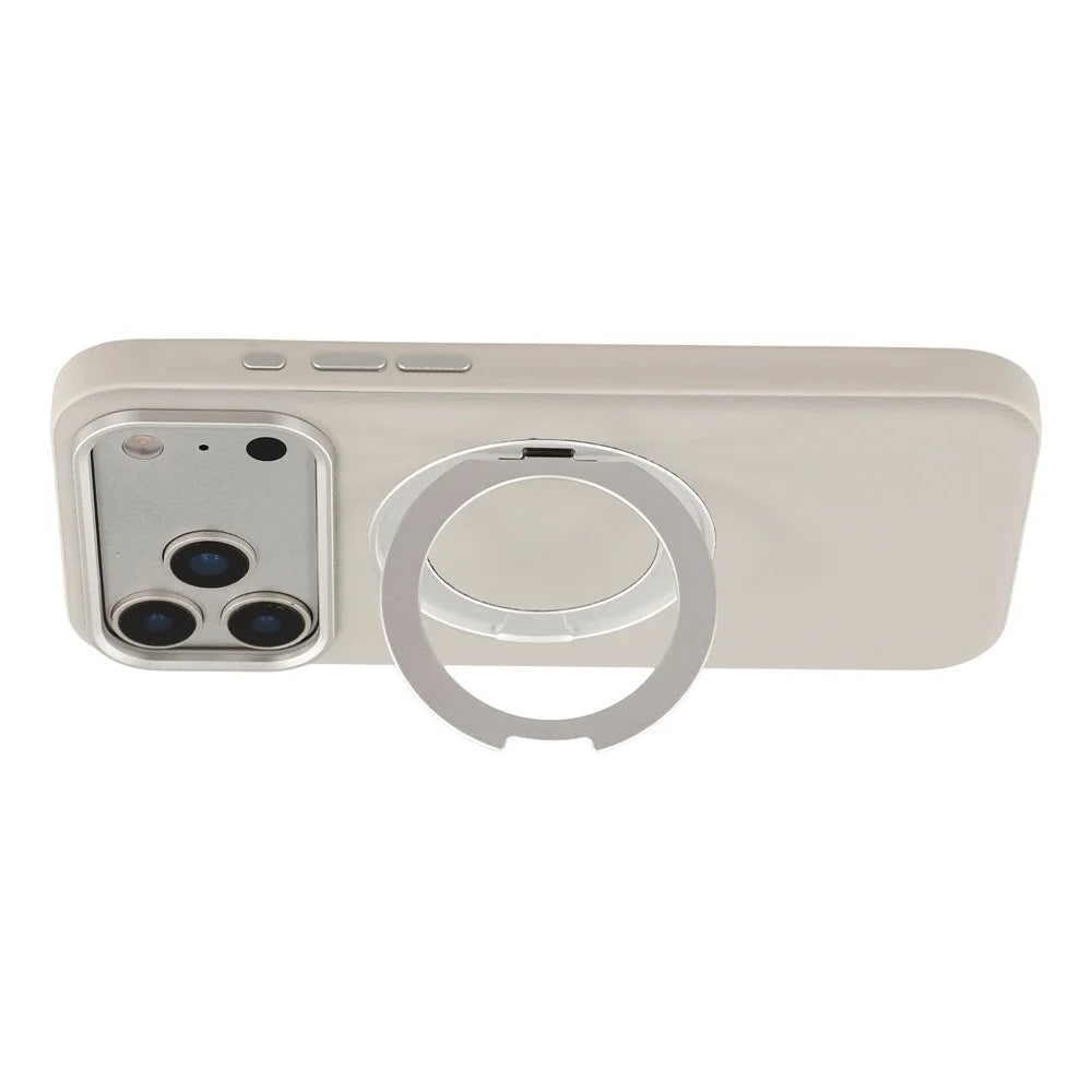 For iPhone 18 Pro / 17 Pro Case Magnetic Rotatable Kickstand Leather + PC + TPU Phone Cover with Camera Control Button - Grey - 4
