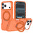 For iPhone 17 Pro Case Rotating Kickstand Dual-Layer PC + TPU Phone Protective Cover - Orange - 1