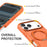 For iPhone 17 Pro Case Rotating Kickstand Dual-Layer PC + TPU Phone Protective Cover - Orange - 3