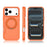 For iPhone 17 Pro Case Rotating Kickstand Dual-Layer PC + TPU Phone Protective Cover - Orange - 5