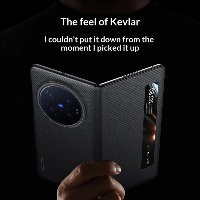 SULADA For vivo X Fold6 5G Magnetic Case View Window Leather Phone Cover with Auto Wake  /  Sleep - Black - 3
