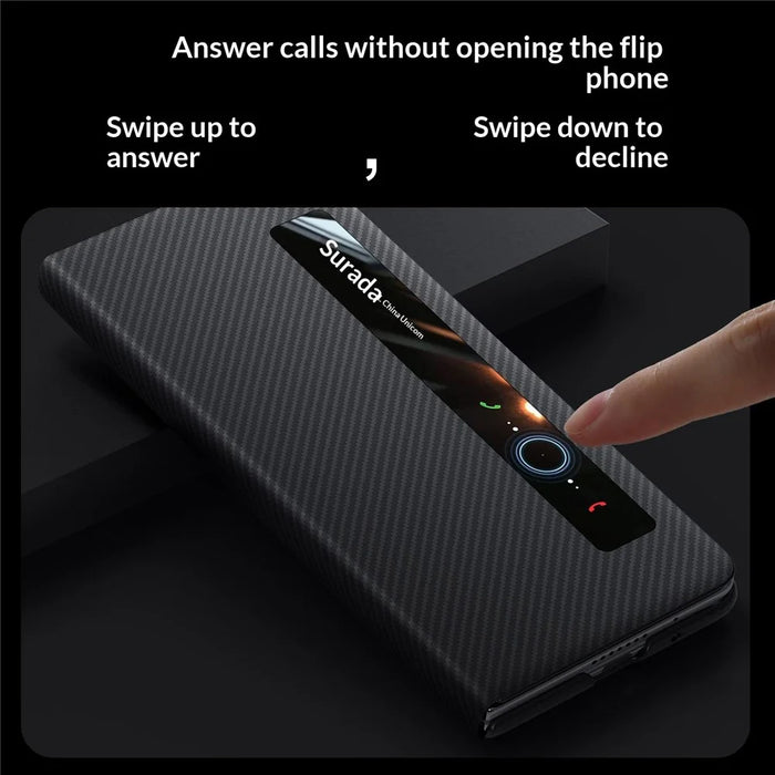 SULADA For vivo X Fold6 5G Magnetic Case View Window Leather Phone Cover with Auto Wake  /  Sleep - Black - 6