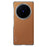 SULADA For vivo X Fold6 5G Case Genuine Cow Leather Frameless Phone Back Cover - Brown - 1