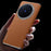 SULADA For vivo X Fold6 5G Case Genuine Cow Leather Frameless Phone Back Cover - Brown - 7