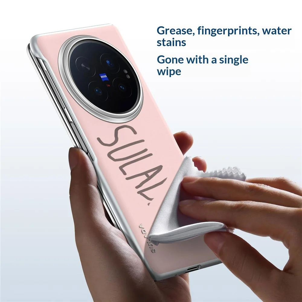 SULADA For vivo X Fold6 5G Magnetic Case Leather Back Cover Hinge Protection - Pink - 4
