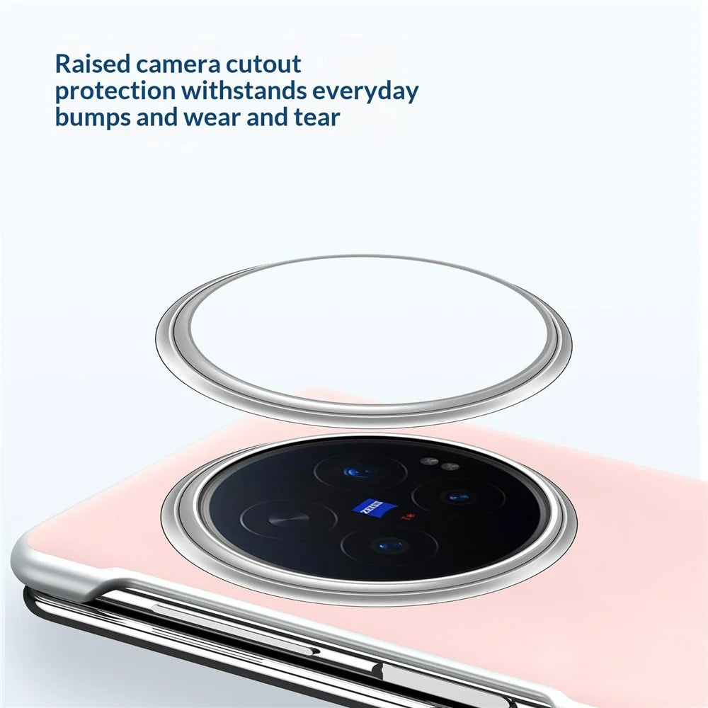 SULADA For vivo X Fold6 5G Magnetic Case Leather Back Cover Hinge Protection - Pink - 7