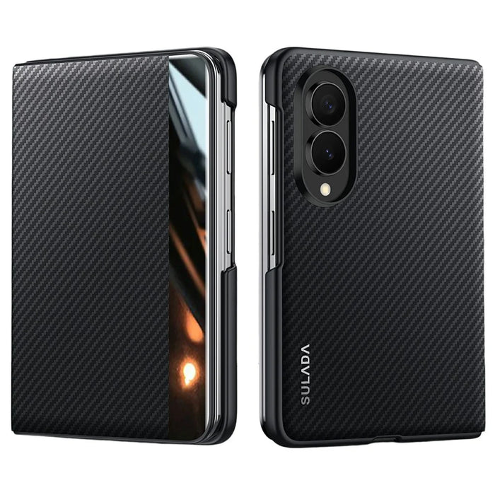 SULADA For Samsung Galaxy Z Fold8 Magnetic Case View Window Leather Phone Cover with Auto Wake  /  Sleep - Black - 1