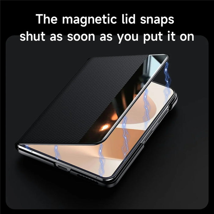 SULADA For Samsung Galaxy Z Fold8 Magnetic Case View Window Leather Phone Cover with Auto Wake  /  Sleep - Black - 5