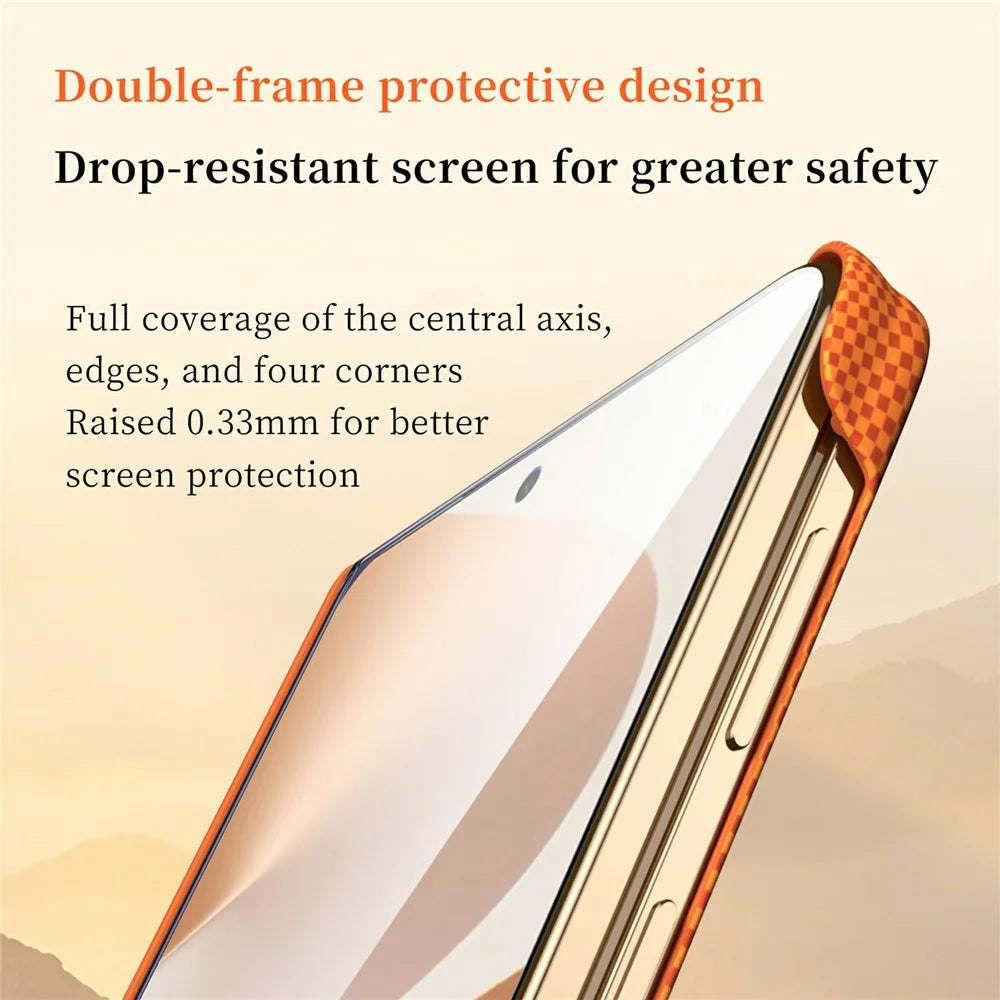 SULADA for Samsung Galaxy Z Fold8 Magnetic Case Golden Mountain Pattern Skin-Feel Hard PC Slim Phone Cover - Orange - 4
