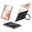 For Samsung Galaxy Z Fold8 Magnetic Case Genuine Cow Leather + PC Kickstand Phone Cover - Black - 1