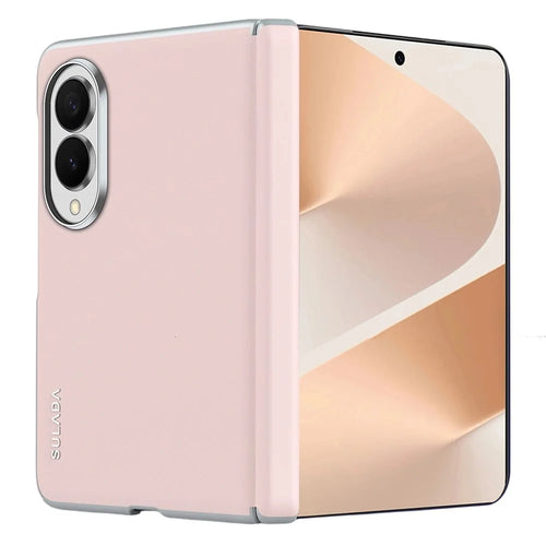 SULADA For Samsung Galaxy Z Fold8 Magnetic Case Leather Back Cover Hinge Protection - Pink - 1