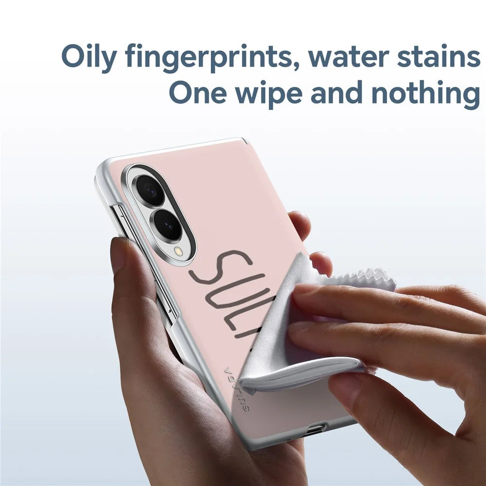 SULADA For Samsung Galaxy Z Fold8 Magnetic Case Leather Back Cover Hinge Protection - Pink - 4