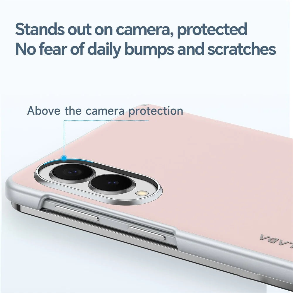 SULADA For Samsung Galaxy Z Fold8 Magnetic Case Leather Back Cover Hinge Protection - Pink - 7