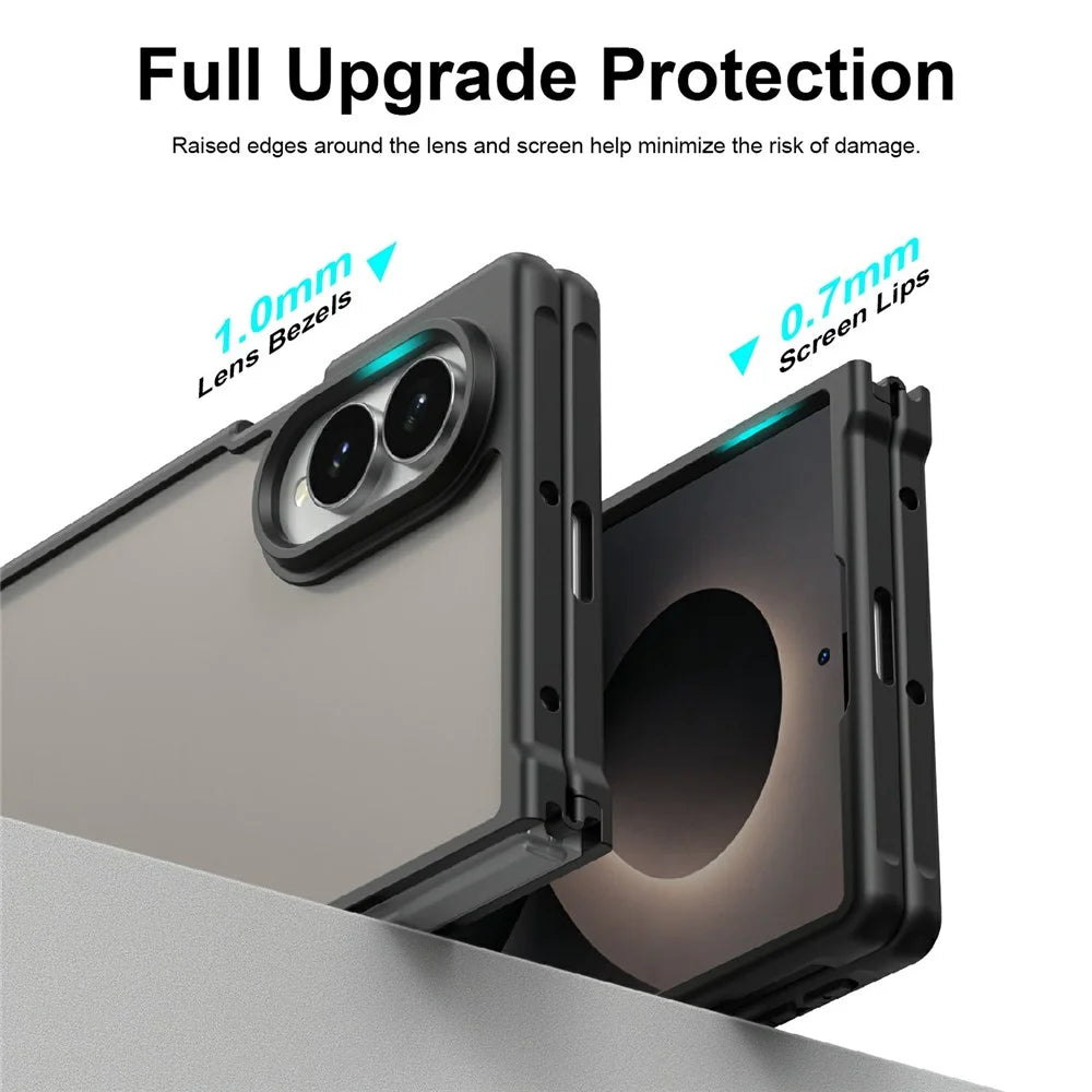 For Samsung Galaxy Z Fold8 Case Drop Proof Airbags Frosted Translucent PC + TPU Phone Back Cover - Black - 3