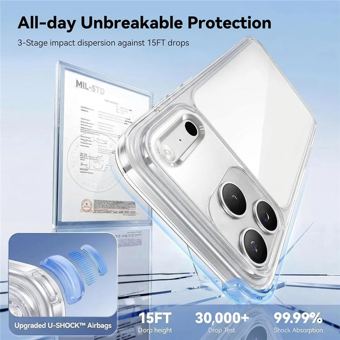 CASEKOO for iPhone 18 Pro Max / 17 Pro Max Case PC + TPU Clear Anti-Yellowing Phone Cover - Transparent - 3