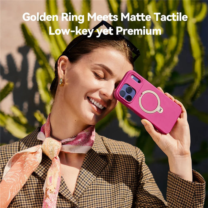 CASEKOO for iPhone 18 Pro Max / 17 Pro Max Case Magnetic Rotatable Kickstand PC + TPU Drop Protection Phone Cover - Pink - 2