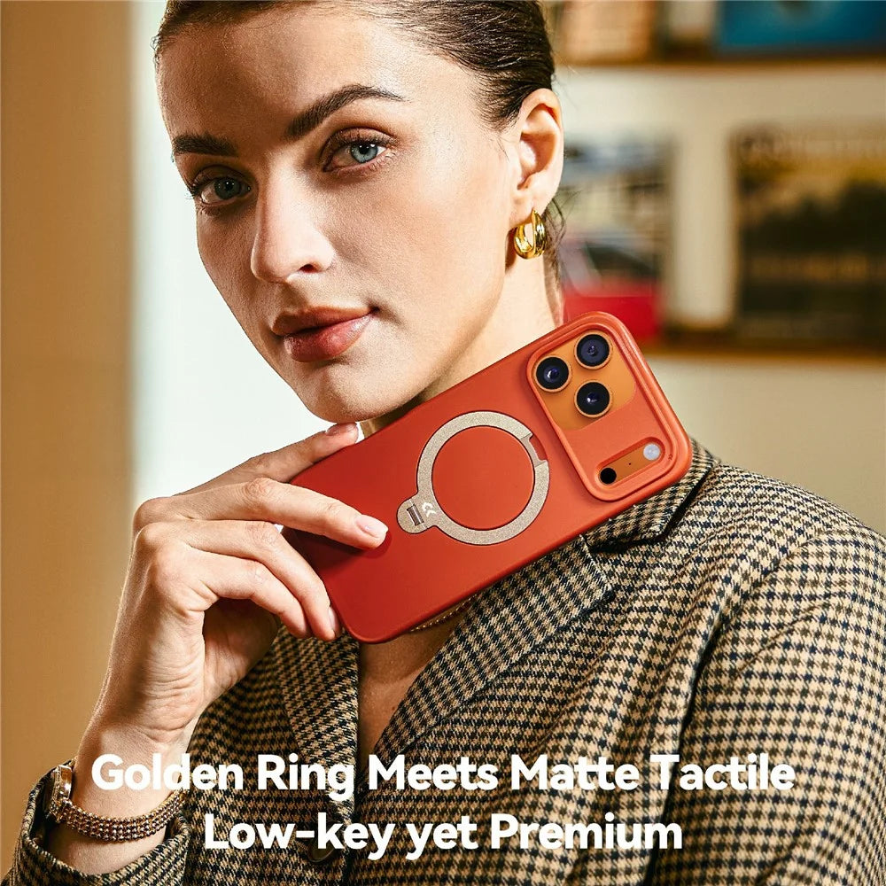 CASEKOO for iPhone 18 Pro / 17 Pro Case Magnetic Rotatable Kickstand PC + TPU Drop Protection Phone Cover - Orange - 5