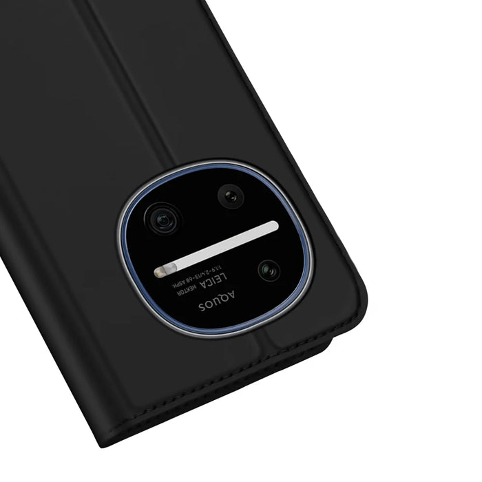DUX DUCIS for Sharp Aquos R11 Skin Pro Series Case Leather Stand Cover Card Holder - Black - 3
