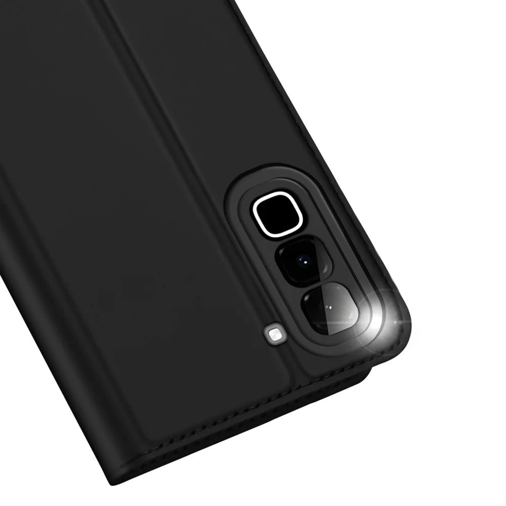 DUX DUCIS for Infinix Hot 70 Skin Pro Series Case Leather Stand Cover Card Holder - Black - 3