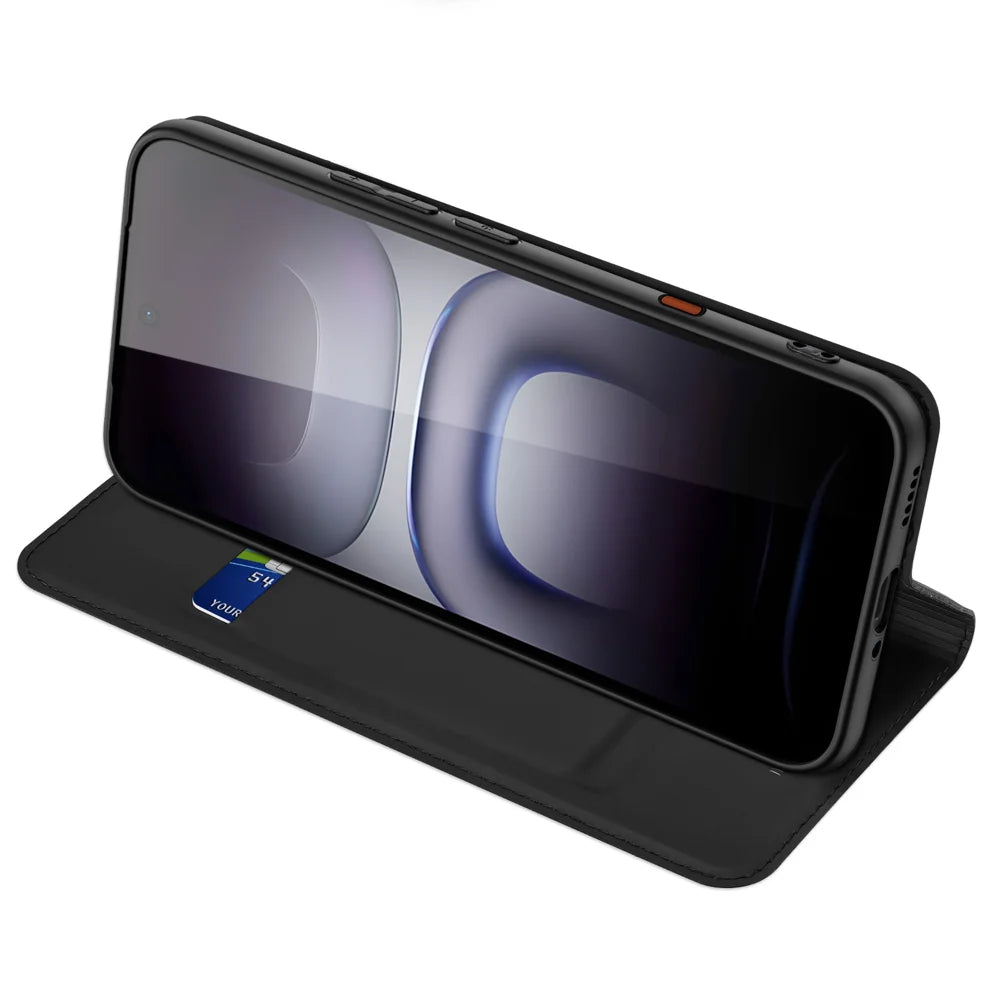 DUX DUCIS for Infinix Hot 70 Skin Pro Series Case Leather Stand Cover Card Holder - Black - 5