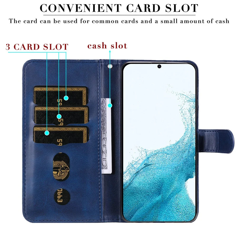 For Samsung Galaxy A54 5G PU Leather Cases with Zipper Pocket Wallet Phone Cover Stand - Blue - 2