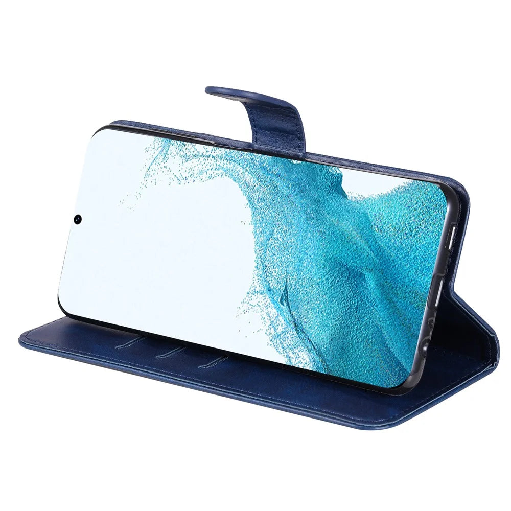 For Samsung Galaxy A54 5G PU Leather Cases with Zipper Pocket Wallet Phone Cover Stand - Blue - 4