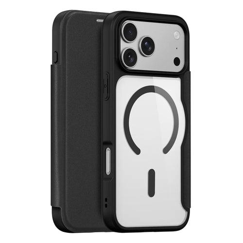 DUX DUCIS for iPhone 18 Pro Max / 17 Pro Max Magnetic Case  Skin X Pro Series Flip Leather Cover - Black - 1