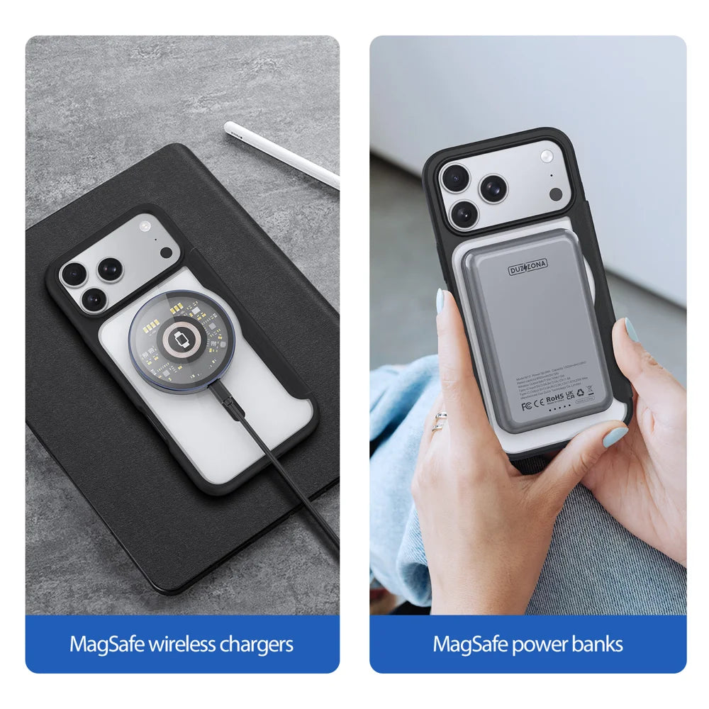 DUX DUCIS for iPhone 18 Pro / 17 Pro Magnetic Case  Skin X Pro Series Flip Leather Cover - Black - 5
