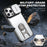 For iPhone 15 Pro Case with Slide Camera Cover Kickstand PC + TPU Protective Phone Shell - Silver - 2